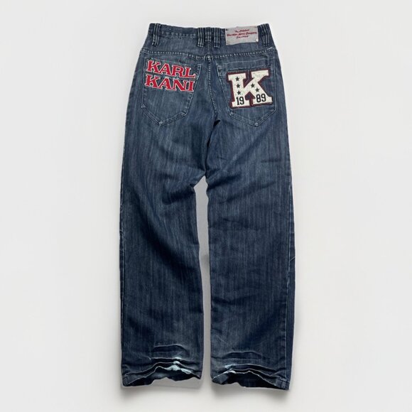 Vintage Karl Kani Jeans Patchwork Denim Baggy Hip Hop USA Men’s Read* - Picture 1 of 16